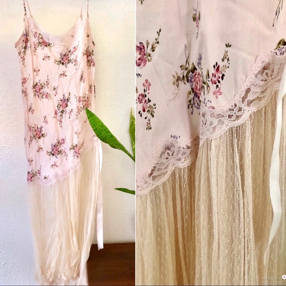 Pink floral & tulle slip - Picture 2 of 8
